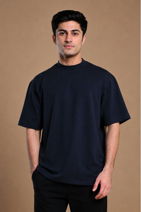 Oversized Carbon T-shirt (Midnight Navy) - Printed