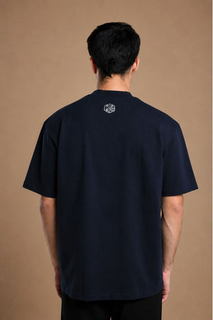 Oversized Carbon T-shirt (Midnight Navy) - Printed