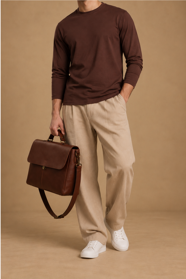 Heavyweight Full Sleeve T-shirt – Sorona™ (Chicory Coffee)