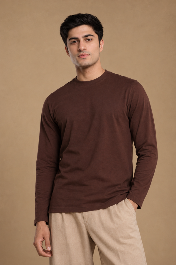 Heavyweight Full Sleeve T-shirt – Sorona™ (Chicory Coffee)