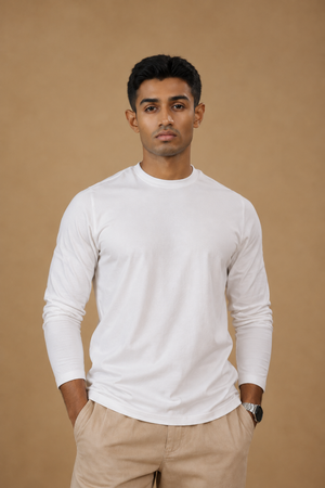Heavyweight Full Sleeve T-shirt – Sorona™ (Chalk)