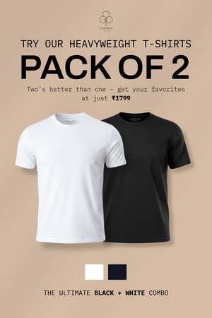 Carbon Heavyweight T-Shirt - Black & White - Pack of 2