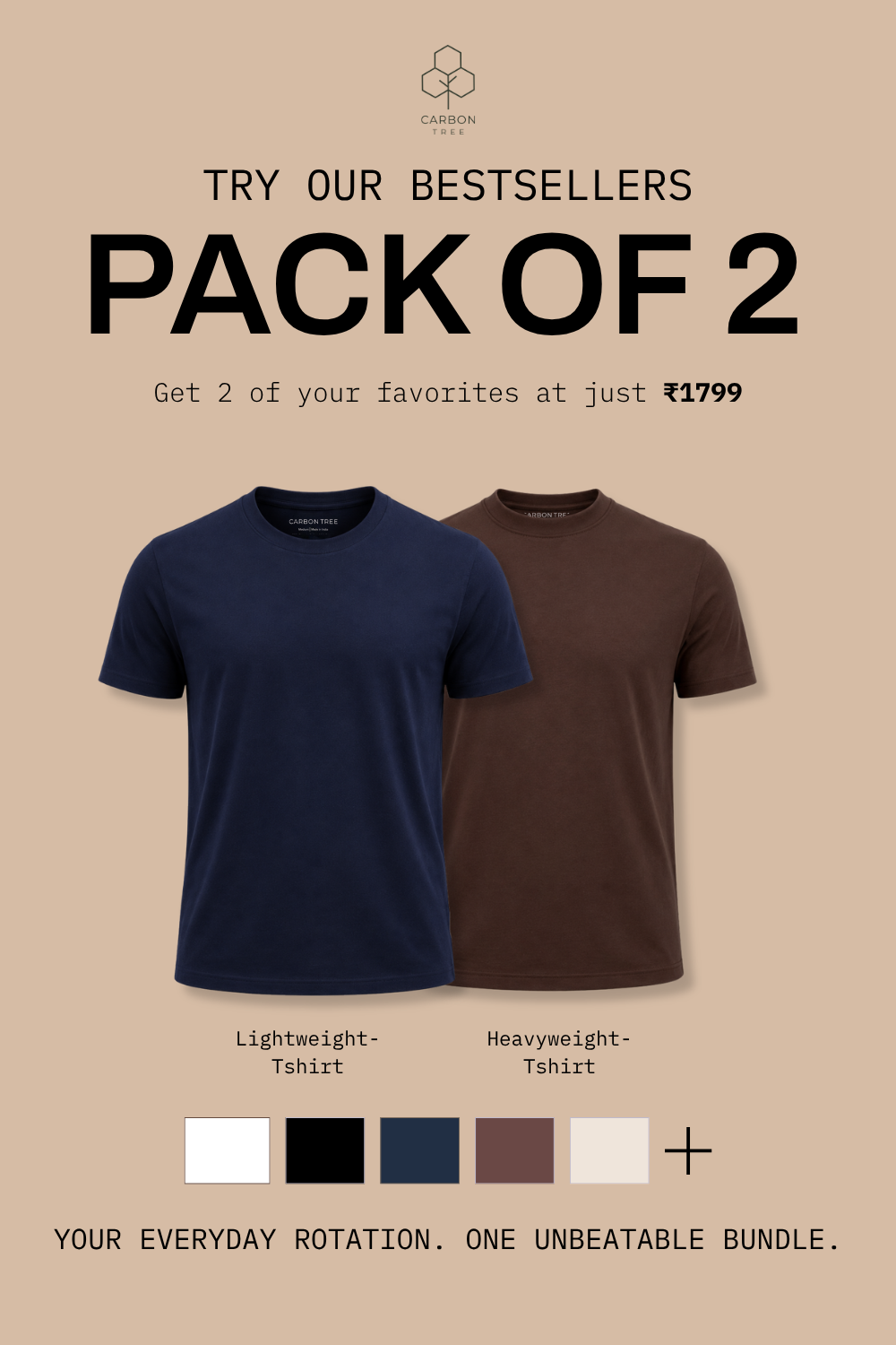 Ultimate Bestseller Combo - Lightweight & Heavyweight T-Shirts - Pack of 2