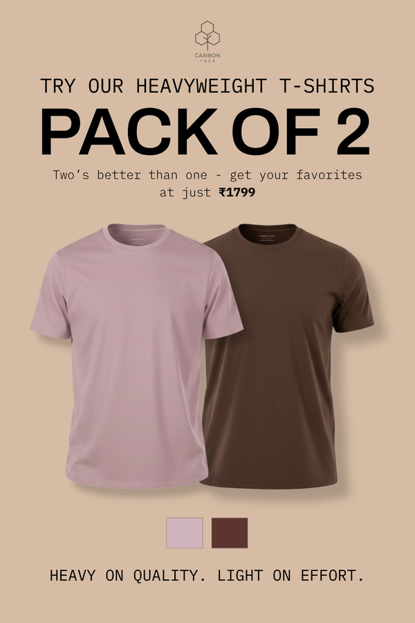 Carbon Heavyweight T-Shirt - Adobe Rose & Chicory Coffee - Pack of 2