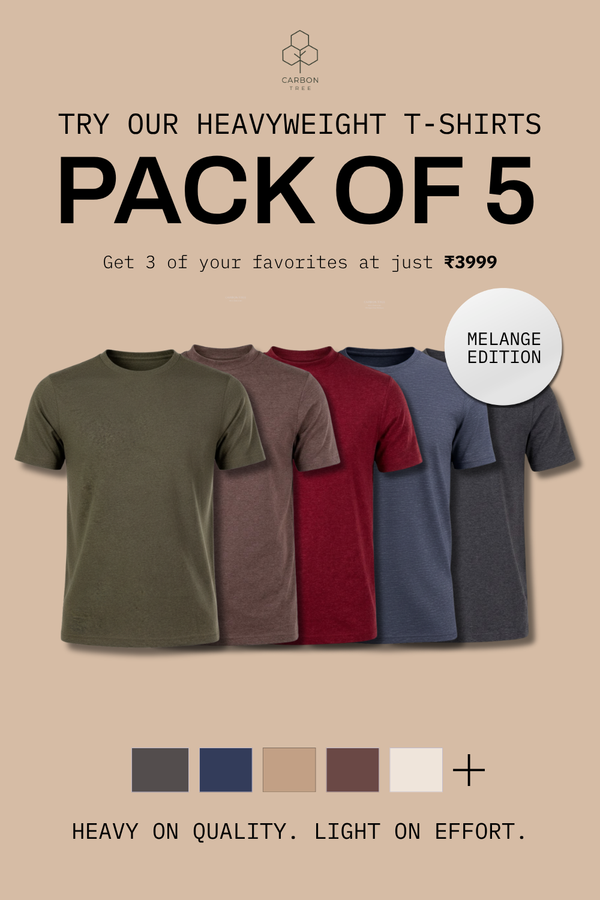 Carbon Heavyweight Melange T-Shirt - Pack of 5