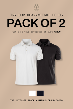 Heavyweight Polo – Sorona™ - Black & Nimbus Cloud - Pack of 2