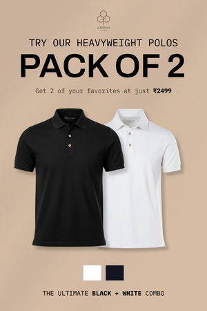 Heavyweight Polo – Sorona™ - Black & Chalk - Pack of 2