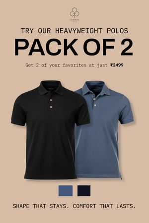 Heavyweight Polo – Sorona™ - Black & Bering Sea - Pack of 2