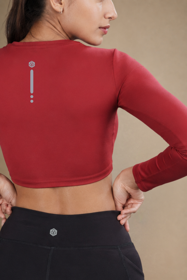 Cropped Active Tee (Red Rush)