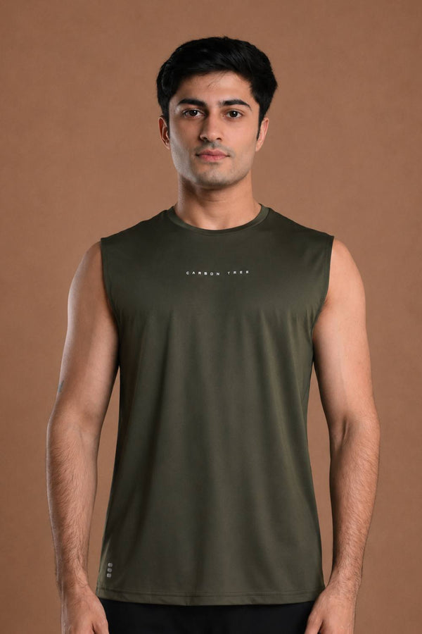 Men’s Bio Sports Tank – EcoCiclo™ Biodegradable Polyester (Sage Green)