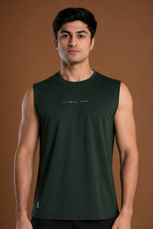 Men’s Bio Sports Tank – EcoCiclo™ Biodegradable Polyester (Pine Green)