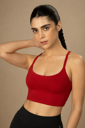 Bamboo Strappy Top (Bold Red)