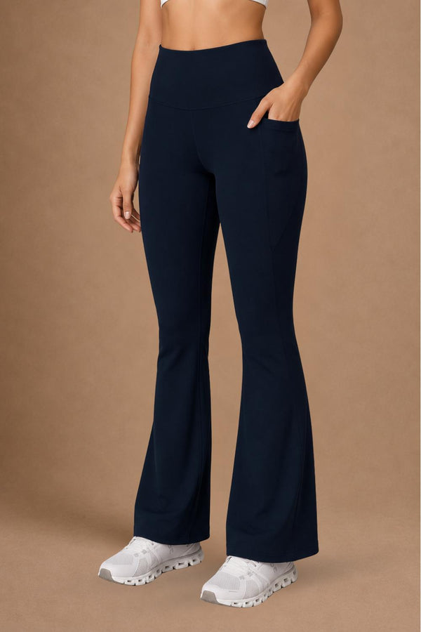 Flared Yoga Leggings (Bio-Poly Edition) (Midnight Navy)