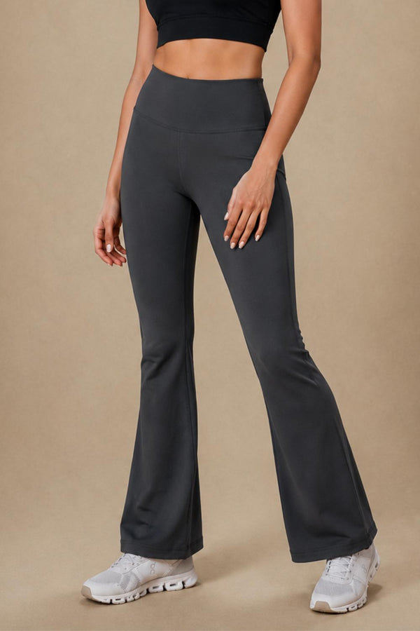 Flared Yoga Leggings (Bio-Poly Edition) (Coal Grey)