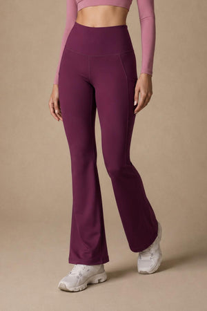 Flared Yoga Leggings (Bio-Poly Edition) (Deep Purple)