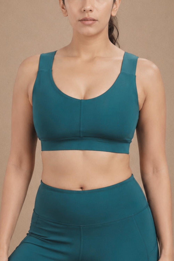 U-Neck Active Bra (Deep Teal)