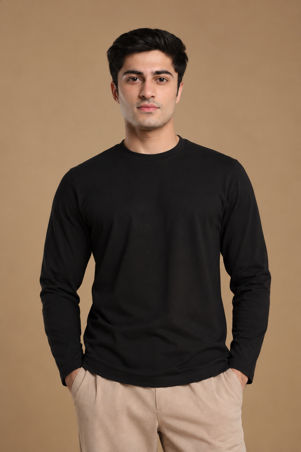 Heavyweight Full Sleeve T-shirt – Sorona™ (Carbon Black)