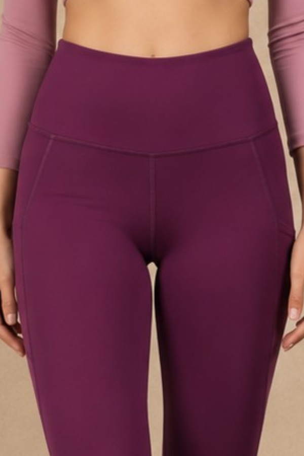 Flared Yoga Leggings (Bio-Poly Edition) (Deep Purple)