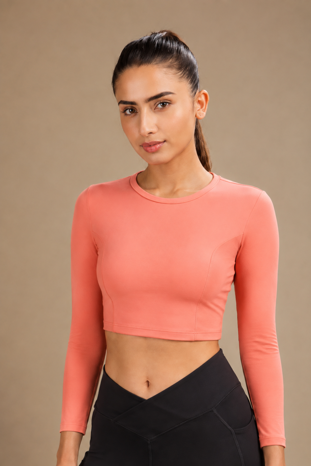 Cropped Active Tee (Peach)