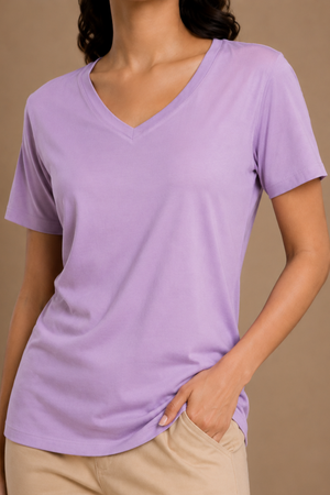UltraSoft Bamboo V-Neck Lounge Set (Lavender Haze)