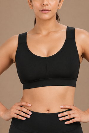 U-Neck Active Bra (Carbon Black)