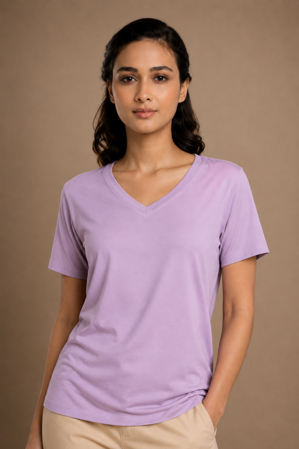 UltraSoft Bamboo V-Neck Lounge Set (Lavender Haze)