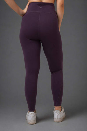 Organic Cotton Full Coverage Bra and High Waist Leggings Set (Plum)