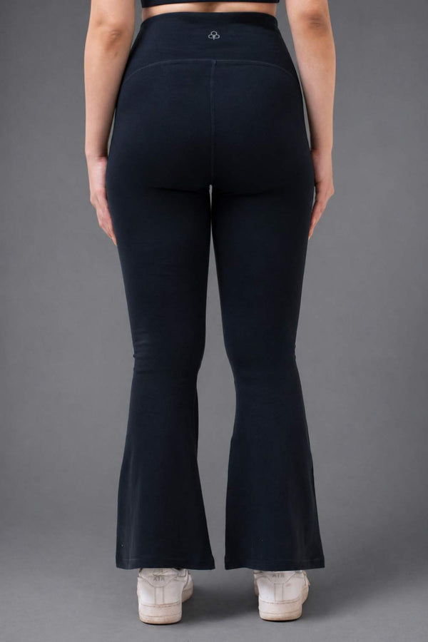 Organic Cotton Max Support Bra and Flared Leggings Set (Midnight Navy)