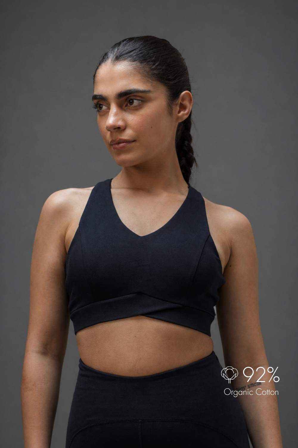 Organic Cotton Max Support Bra and Flared Leggings Set (Midnight Navy)