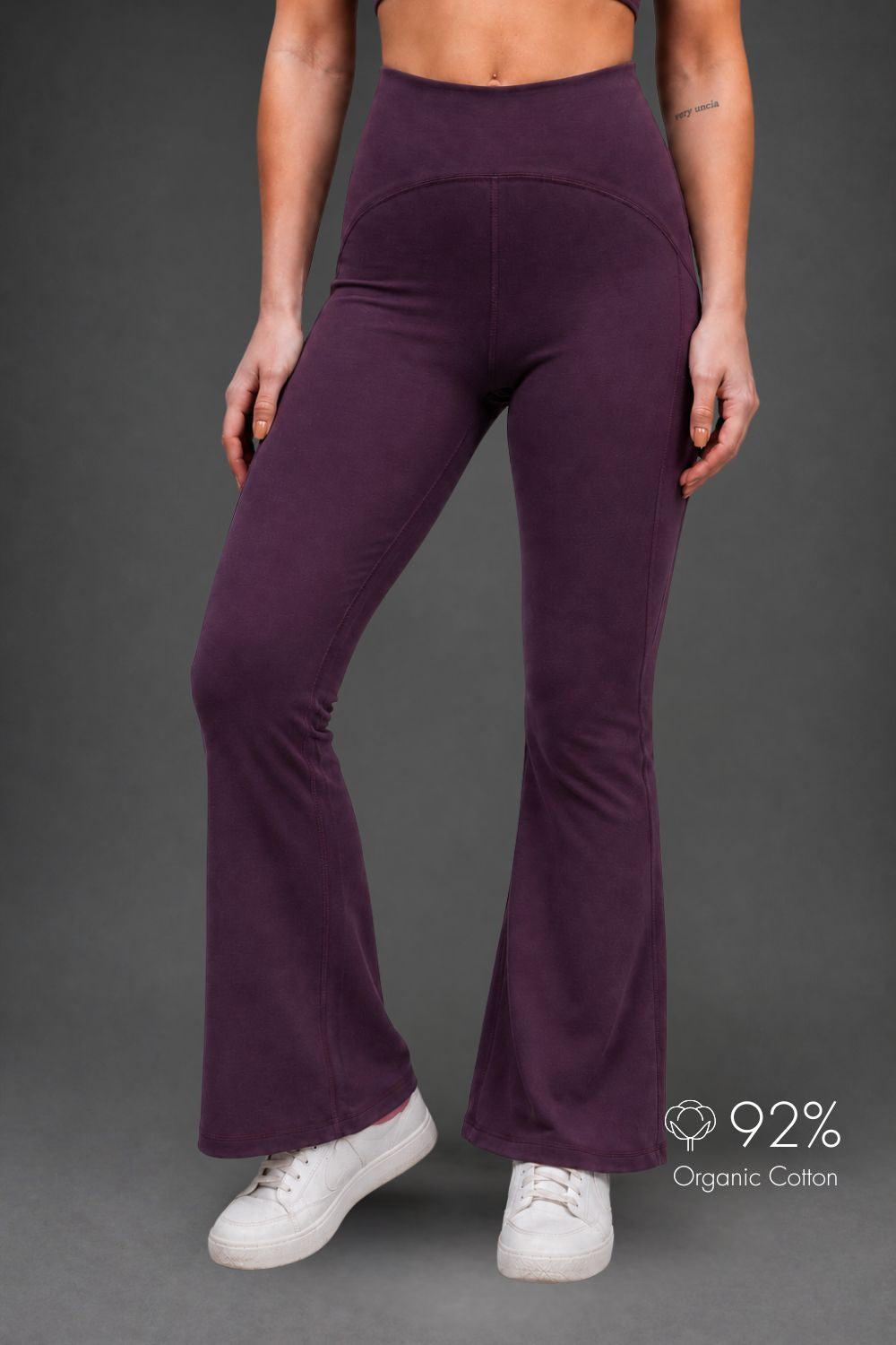Organic Cotton Flared Training Leggings (Plum)