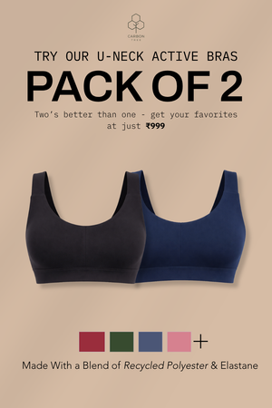 U Neck Active Bra - Pack of 2