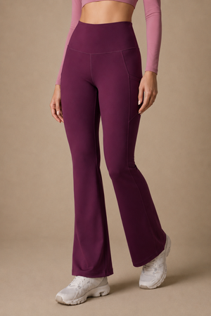 Flared Yoga Leggings (Bio-Poly Edition) (Deep Purple)