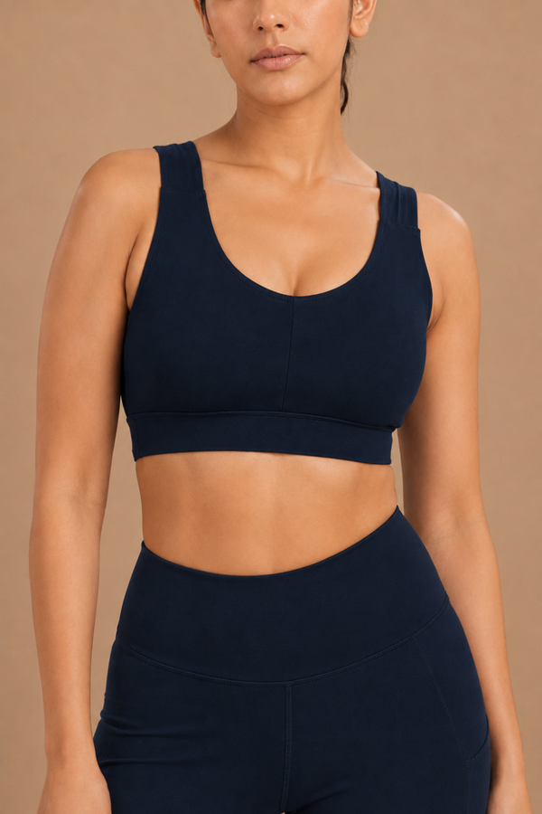 U-Neck Active Bra (Midnight Navy)