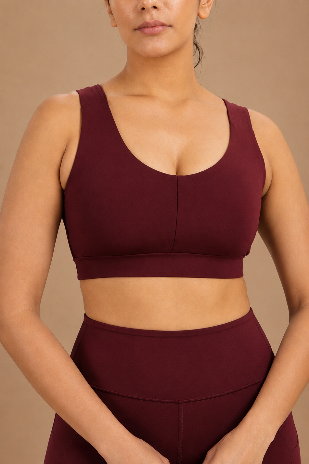 U-Neck Active Bra (Sangria)